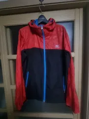 mizuno ウィンドブレーカー ジャケット レッド/ブラック L