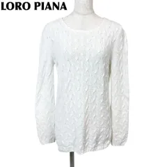 LORO PIANA コットンニット M相当 ホワイト 総柄のサムネイル