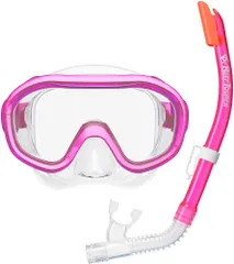 リーフツアラー Reef Tourer マリン シリコーン製 マスク&弁付きWガードシュノーケル 子ども用2点セット  RC0210 CP クリアピンク