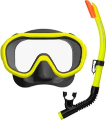 リーフツアラー Reef Tourer マリン シリコーン製 マスク&弁付きWガードシュノーケル 子ども用2点セット  RC0210 BKFY ブラックフラッシュイエ