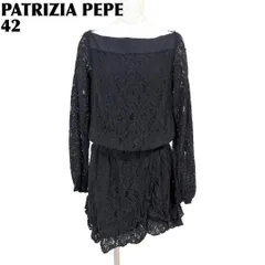 【美品】 PATRIZIA PEPE 長袖レースワンピース 42 ネイビーレースのサムネイル
