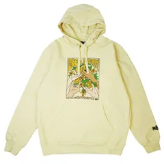 メンズ レディース パーカーNEFF ネフ GOOD PICKIN PULLOVER PARKAプルオーバーパーカー フーディーCREAM クリーム男女兼用 ジェンダーフリー ヒッピー にこちゃん スマイルキャラT イラスト グラフィック カリフォルニアのサムネイル