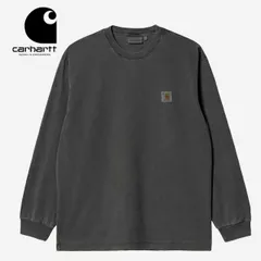 カーハート WIP ロンT ビスタ ロングスリーブTシャツ CARHARTT WIP I030779 L/S VISTA T-SHIRT ガーメントダイ ルーズフィット 長袖Tシャツ メンズ レディース ユニセックス ブラック 黒 ストリート カジュアル 定番