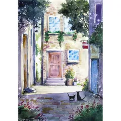 （原画）初夏の街角【SMサイズ／水彩画／#3135】