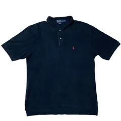 CHM Polo Ralph Lauren ポロシャツ 半袖 ブラック 刺繍ロゴ コットン 鹿の子 XXL ビッグサイズ 無地 定番 カジュアル メンズ レディース ユニセックス 古着