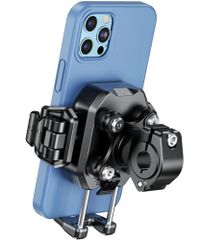 Kaedear(カエディア) バイク スマホホルダー 振動吸収 ファイバー強化樹脂&アルミ ハンドル 原付 オートバイ 自転車/専用ケースいらずで存在感無し/開閉回数耐久/スマホ厚さ14mmまで/カメラ突き出し対応/ロック機構/メタルアーム/ 7c9889fe