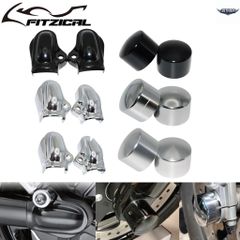 オートバイ用フロントアクスルナットカバーキャップ、リアアクスルカバー、リアホイールシャフトキャップ、サイドプロテクターガード（ハー