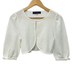 M'S GRACYビジュー付き フリルノーカラー ジャケット サマーボレロ 40