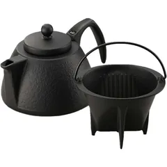 メーカー正規品 新品 岩鋳 Iwachu コーヒーポットセット ブラック 0.75L IH対応 南部鉄器 12361のサムネイル