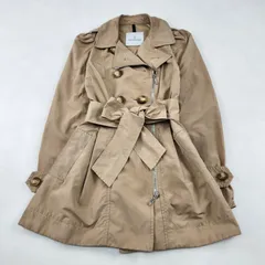 MONCLER　トレンチコート　モンクレール ナイロン　ライダース　パフスリーブ　ベージュ　ベルト付き