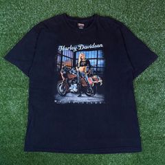 HARLEY-DAVIDSON モーターサイクル バイク ガール ハーレーダビッドソン Tシャツ Y2K サイズ メンズXL b26032942