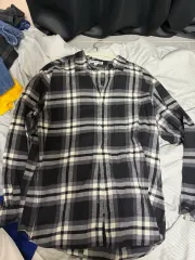 UNIQLO JWアンダーソン ブラック チェック シャツ XXL