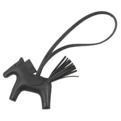 エルメス バッグチャーム ロデオ PM ブラック ラムスキン Z刻印 HERMES 黒