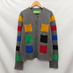 UNITEDCOLORS OF BENETTON. ユナイテッドカラーズオブベネトン パッチワークカーディガン グレー M 〇◇◇〇のサムネイル