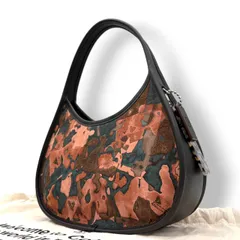 【極美品】コーチトピア COACHTOPIA ハンドバッグ スウェード レザー 本革 パッチワーク 三日月型 ホーボーバッグ ブラック ブラウン サステナブル エコ 希少 レア デザイン 自立可 ワンショルダー レディース 鞄 カバン 上品 高級 デイリー P