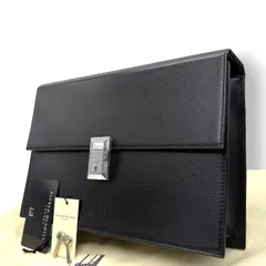 ダンヒル DUNHILL クラッチバッグ セカンドバッグ レザー 本革 ブラック 黒 鍵付 ギャランティカード付 ポーチ ヴィンテージ ビンテージ クラシック エレガント ビジネス フォーマル 紳士 鞄 カバン メンズ 上品 高級 希少 美品 s9