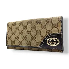 GUCCI グッチ 長財布 ロングウォレット GGキャンバス レザー 本革 ブラウン 茶 レディース 女性用 メンズ エレガント クラシック ウォレット 札入れ 小銭入れ カード入れ 財布 サイフ フォーマル 高級 人気 ブランド M4