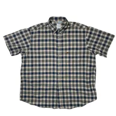CHM Carhartt 半袖チェックシャツ ボタンダウン コットン ワークシャツ グリーン ネイビー ロゴタグ カーハート メンズ レディース ユニセックス 古着