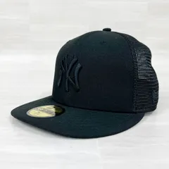 【中古・美品】NEW ERA 59FIFTY 7 1/8 56.8cm TRUE FITED ニューエラ2 キャップ ニューヨークヤンキース ブラック メッシュ