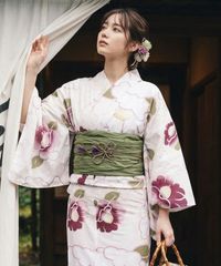 ✨美品✨ utatane 赤い花柄 浴衣・帯 オリジナルデザイン国内染色