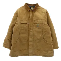 Carhartt カーハート USA製 ダック地 トラディショナル コート ワークジャケット 裏地キルティング ブラウン系 54【中古】