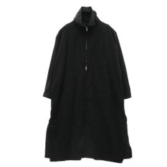 GroundY T/Wギャバジン襟リブロングジップシャツコート ブラック