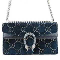 新品同様 GUCCI グッチ GGベルベット Dionysus ディオニュソス チェーン ショルダーバッグ 499623 ネイビー レディース 古着 中古 USED GUCCI グッチ ミディアムショルダーバッグ ディオニュソス ショルダー