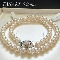 【テリ抜群 干渉色◎】 田崎真珠/TASAKI あこやパール ネックレス SILVER留め具 約31.0g 約46cm akoya pearl jewelry necklace アコヤ 本真珠