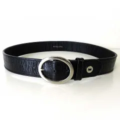 ディソーナ DISSONA ベルト レザーベルト クロコ型押し 82cm 黒 ブラック