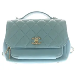 CHANEL (シャネル) マトラッセ ビジネスアフィニティ キャビアスキン レザーチェーンショルダーバッグ GD金具 ブルー A93749のサムネイル