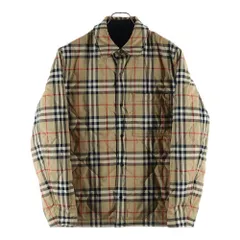 BURBERRY (バーバリー) FRANCIS ロゴ 刺繍 ノバチェック キルティング リバーシブル ジャケット 8100137 ベージュ/ブラックのサムネイル