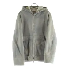 PRADA (プラダ) シープファー ムートン ジップアップ パーカー ジャケット グレー UPW513 S000 15MBのサムネイル