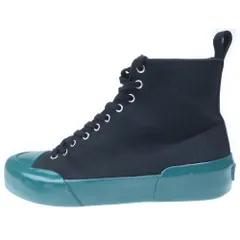 JIL SANDER (ジルサンダー) レースアップ キャンバスハイカットスニーカー ブラック/グリーン J32WS0035のサムネイル