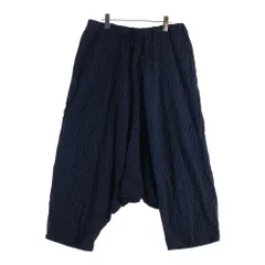 Yohji Yamamoto POUR HOMME (ヨウジヤマモト プールオム) ストライプ サルエルパンツ HO-P78-902 ネイビーのサムネイル
