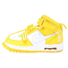 NIKE (ナイキ) ×AIR FORCE 1 MID SP LTHR DR0500-101 オフホワイト エア フォース 1 ミッドカットスニーカー ホワイト/イエロー US9.5/27.5cm