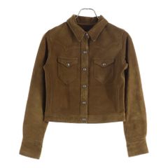 RRL シープスキン ウエスタンシャツ レザー エンブロイダリー スエード 