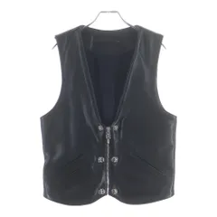 CHROME HEARTS (クロムハーツ) 6BTN ZIP FRNT VEST バックラージクロス装飾 クロスボールボタンレザーベストのサムネイル