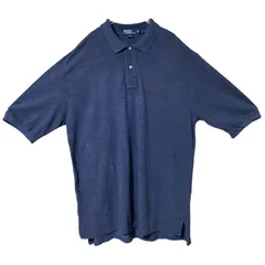 CHM Polo Ralph Lauren ポロシャツ ネイビー 刺繍ロゴ 半袖 コットン 鹿の子 ビッグサイズ 2XLT 大きいサイズ メンズ レディース ユニセックス 古着