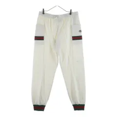GUCCI (グッチ) ロゴパッチ付きリブスウェットロングパンツ ホワイト 625404 XJCOEのサムネイル