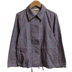 新品同様 DRIES VAN NOTEN ドリスヴァンノッテン チェック柄 比翼ジャケット サイズ34 ブルー レディース 古着 中古 USEDのサムネイル