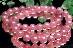 キャッツアイ オレンジセレナイト(透石膏) 8mm 1連（約38cm