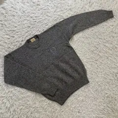 【ヴィンテージ】 Trussardi トラサルディ バージンウール100% イタリア製 80s 90s ロゴ刺繍 ニットセーター ウールセーター メンズのサムネイル