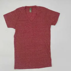 ALTERNATIVE　オルタナティブ　霜降り無地Tシャツ　クールネック　オルタナティブ　アパレル　エコヘザー　レッド　XSサイズ　□〇のサムネイル