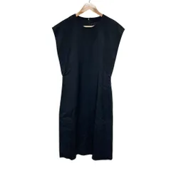美品 JIL SANDER ジルサンダー ストレッチ ノースリーブ ドレス ワンピース 38 ブラック レディース 古着 中古 USED