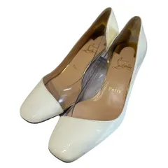 未使用 Christian Louboutin クリスチャンルブタン パテントレザー クリアソール パンプス 36 1/2 23.5cm相当 ホワイト×クリア レディース 古着 中古 USED