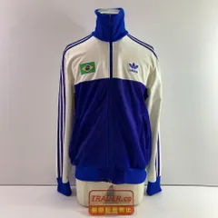 04w6738▽※【中古】adidas アディダス AK9001 ジップアップジャケット トラックジャケット ブルーｘホワイト Lサイズ 長袖【八王子店】