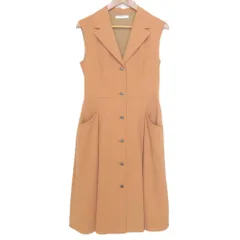 良品 DAISY LIN For FOXEY デイジーリンフォクシー Dress Miss Daisy ノースリーブ ドレス ワンピース 07098-DLOCE04SI 40 オレンジ レディース 古着 中古 USED