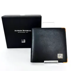 SD7131 新品未使用！ DUNHILL ダンヒル 二つ折り財布 レザー ブラック 金具ゴールド コンパクトウォレット