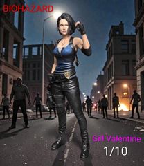 ★未使用 BIOHAZARD ジル バレンタイン 1/10 アクション フィギュア ハンドガン付き 完成品 海外限定 塗装済 組立モデル バイオハザード
