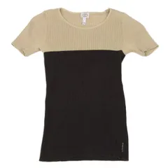 アルマーニジーンズARMANI JEANS バイカラーリブTシャツ ベージュ黒40のサムネイル